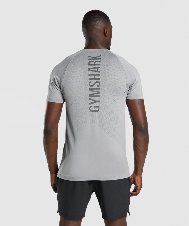 Grey Gymshark Apex Seamless Men's T Shirts | US-21DZEGQ