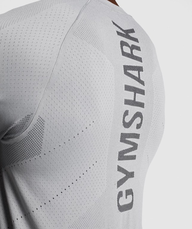 Grey Gymshark Apex Seamless Men's T Shirts | US-21DZEGQ