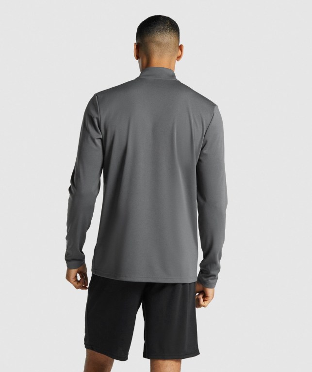 Grey Gymshark Arrival 1/4 Zip Men's Hoodies | US-62UZHTF