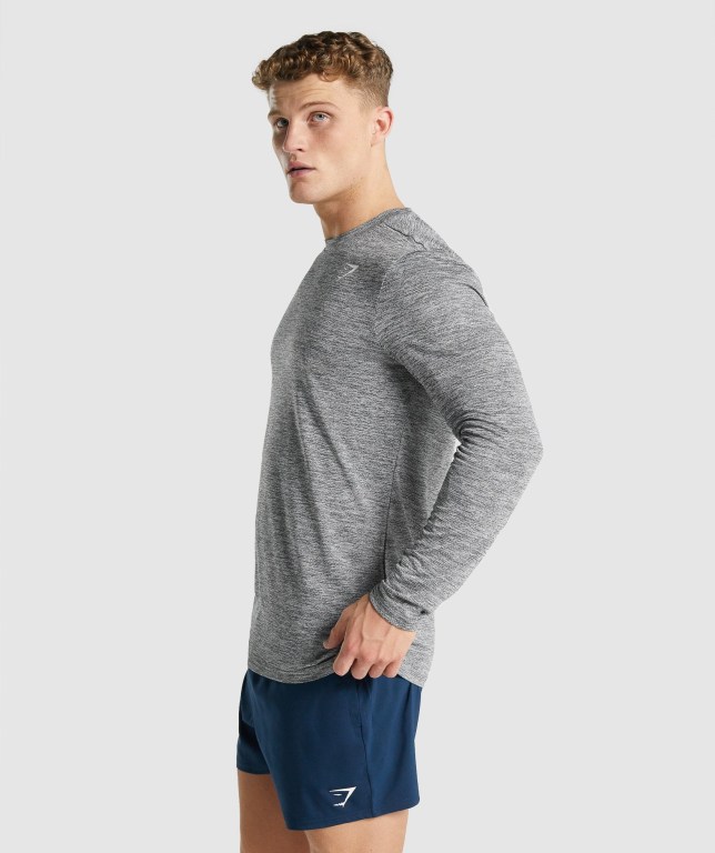 Grey Gymshark Arrival Marl Men's T Shirts | US-78VCWUR