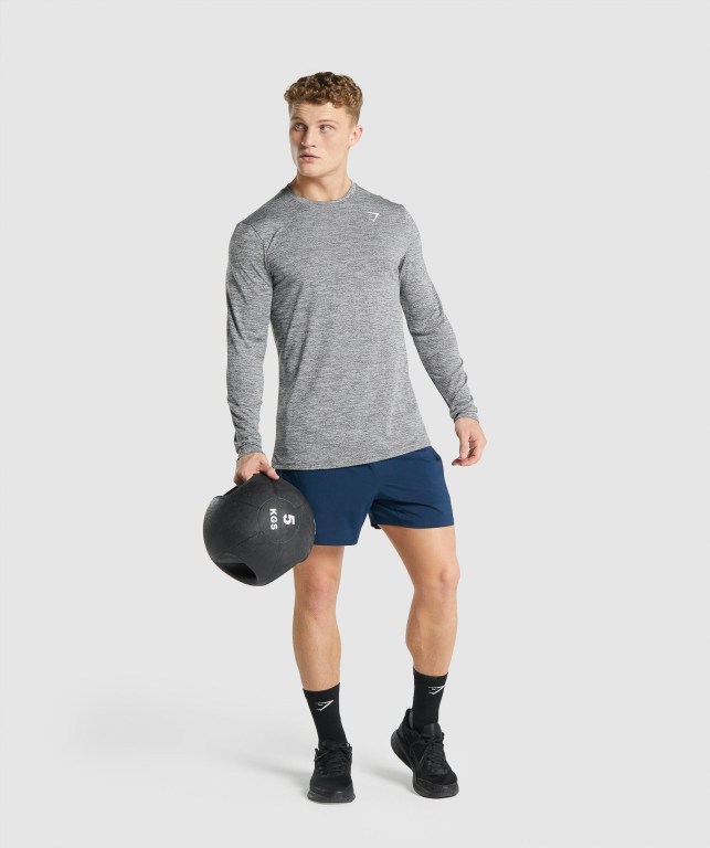 Grey Gymshark Arrival Marl Men's T Shirts | US-78VCWUR