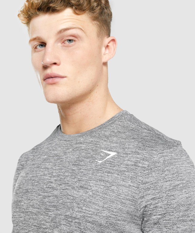 Grey Gymshark Arrival Marl Men's T Shirts | US-78VCWUR