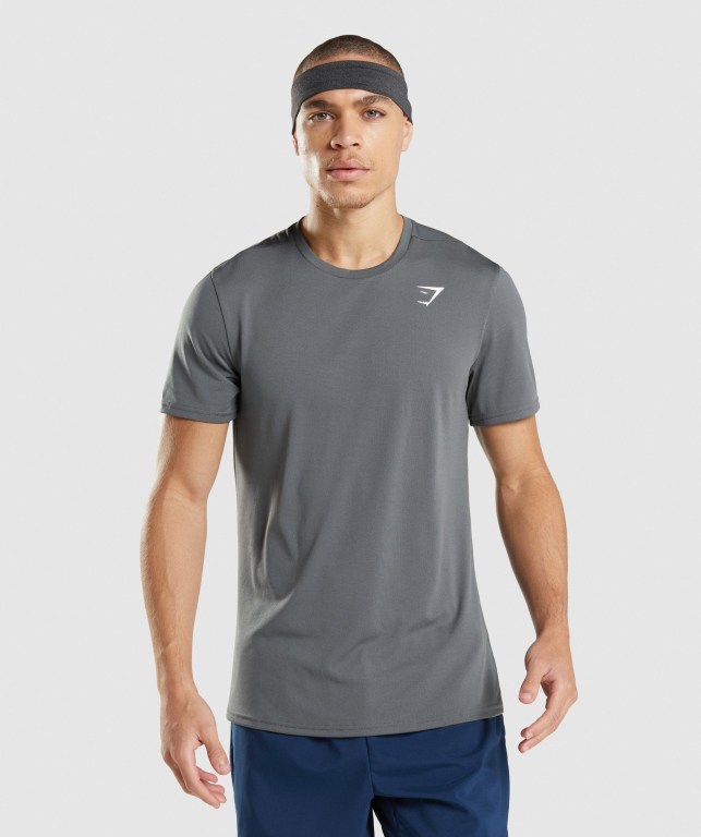 Grey Gymshark Arrival Men\'s T Shirts | US-45ZGNSD