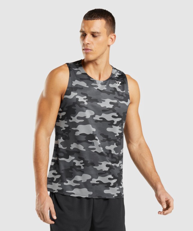 Grey Gymshark Arrival Men\'s Tank Tops | US-37BZAXP