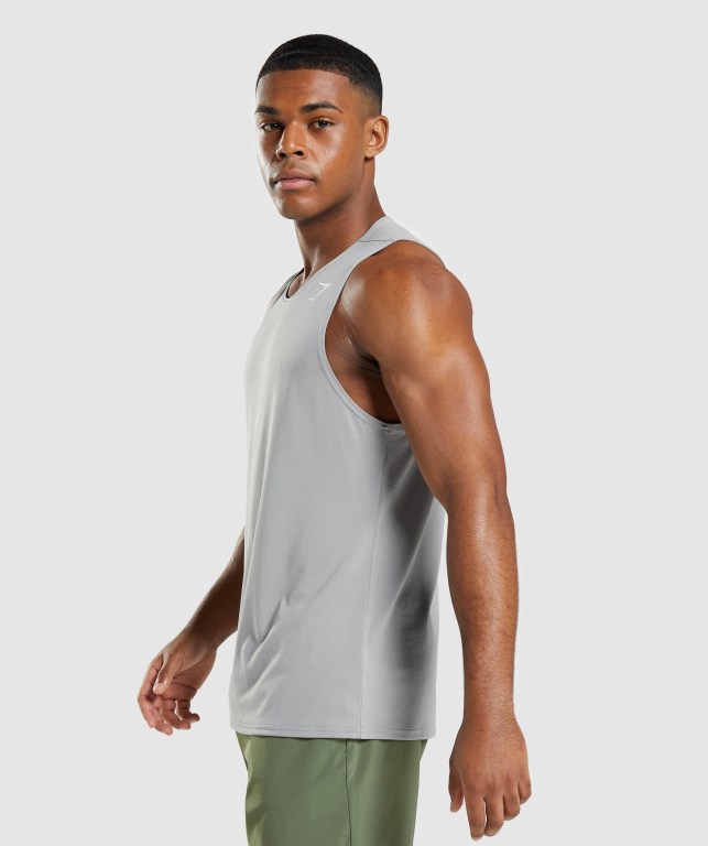 Grey Gymshark Arrival Men's Tank Tops | US-65NTYCP