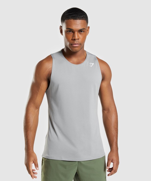 Grey Gymshark Arrival Men\'s Tank Tops | US-65NTYCP