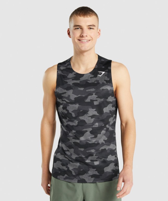 Grey Gymshark Arrival Men\'s Tank Tops | US-68XADNC