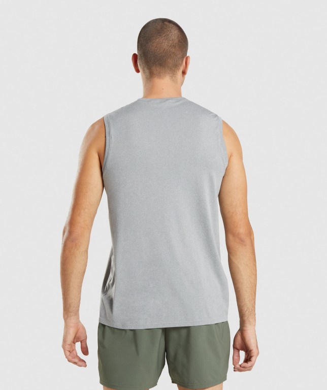 Grey Gymshark Arrival Seamless Men's Tank Tops | US-31FOLNV