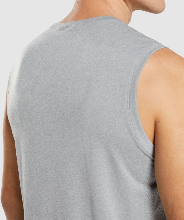 Grey Gymshark Arrival Seamless Men's Tank Tops | US-31FOLNV