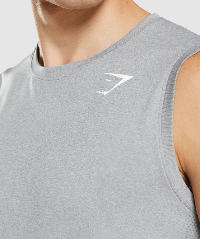 Grey Gymshark Arrival Seamless Men's Tank Tops | US-31FOLNV