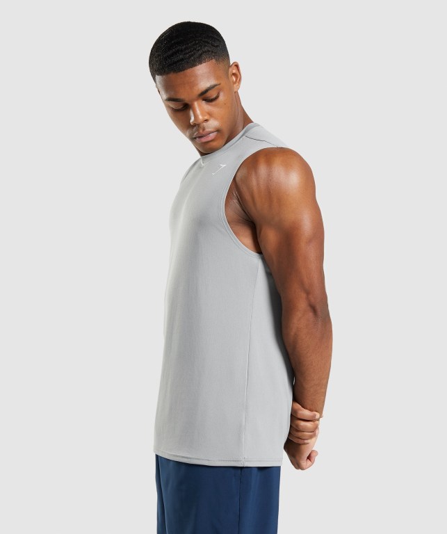 Grey Gymshark Arrival Sleeveless Men's Tank Tops | US-38AHDGX