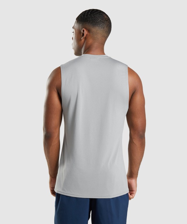 Grey Gymshark Arrival Sleeveless Men's Tank Tops | US-38AHDGX