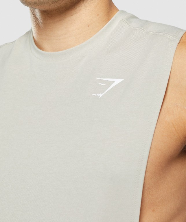 Grey Gymshark Bold Drop Arm Men's Tank Tops | US-34AUCYW