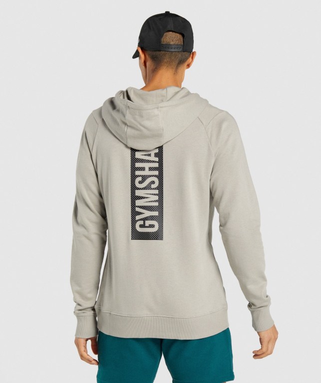 Grey Gymshark Bold Men's Hoodies | US-83KNFEO