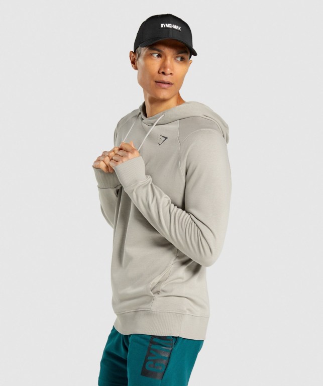 Grey Gymshark Bold Men's Hoodies | US-83KNFEO