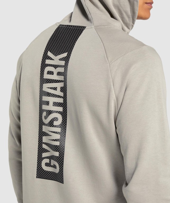 Grey Gymshark Bold Men's Hoodies | US-83KNFEO