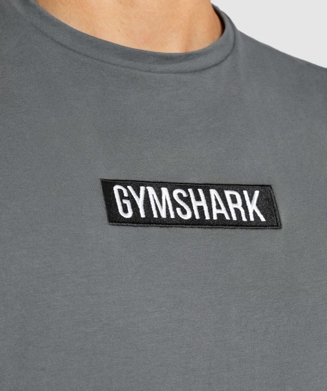 Grey Gymshark Central Drop Arm Men's Tank Tops | US-58DWQZP