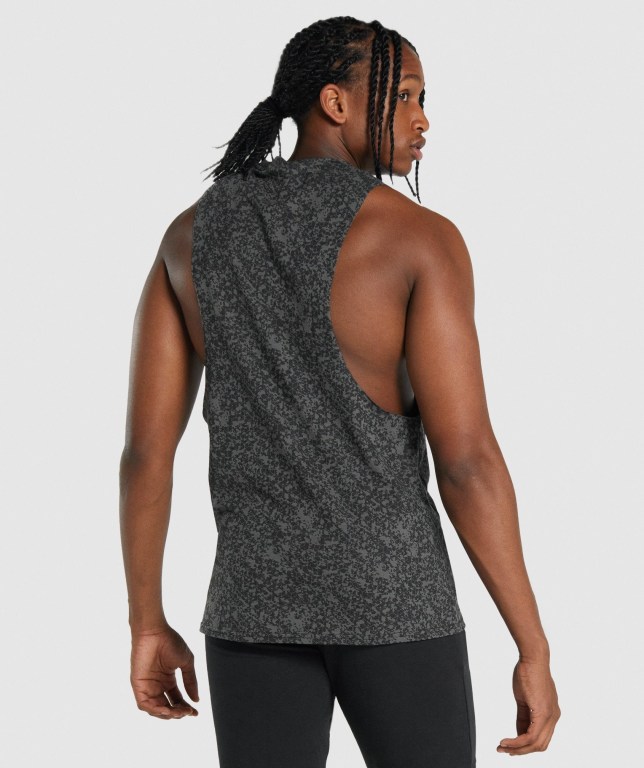 Grey Gymshark Critical 2.0 Drop Arm Men's Tank Tops | US-91BCGFY