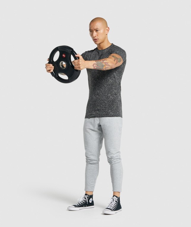 Grey Gymshark Critical 2.0 Men's T Shirts | US-98DFMPE