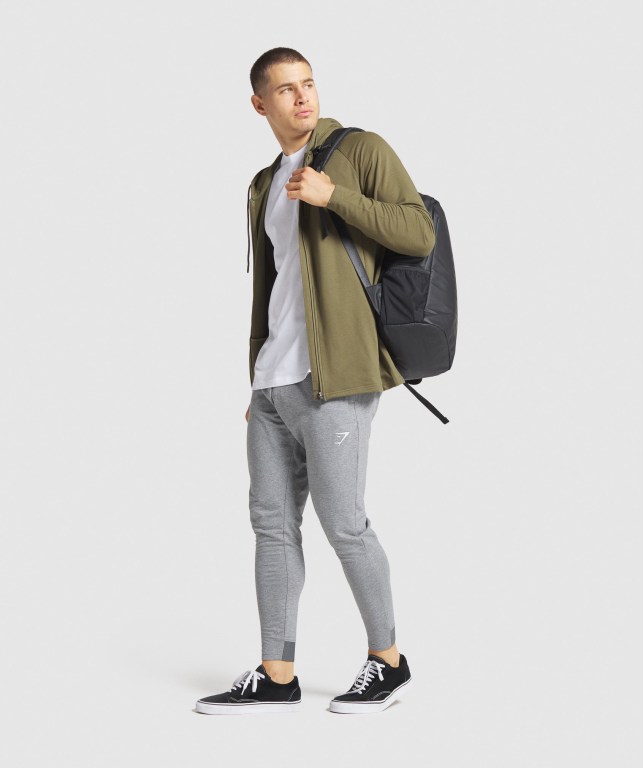 Grey Gymshark Critical Zip Men's Joggers | US-91EXCRL