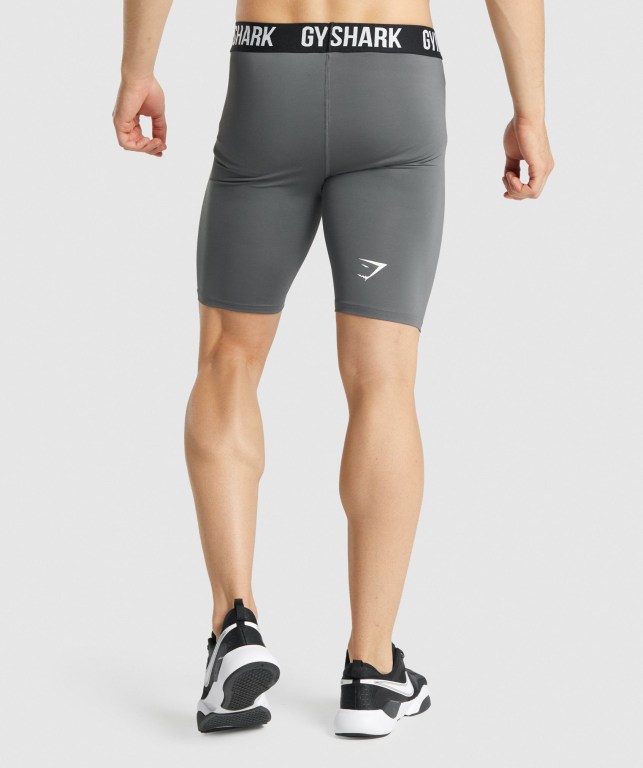 Grey Gymshark Element Baselayer Men's Shorts | US-41GHIDU