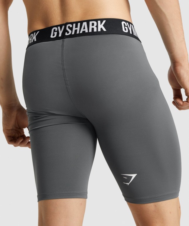 Grey Gymshark Element Baselayer Men's Shorts | US-41GHIDU