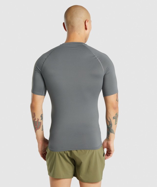 Grey Gymshark Element Baselayer Men's T Shirts | US-32EVHPC