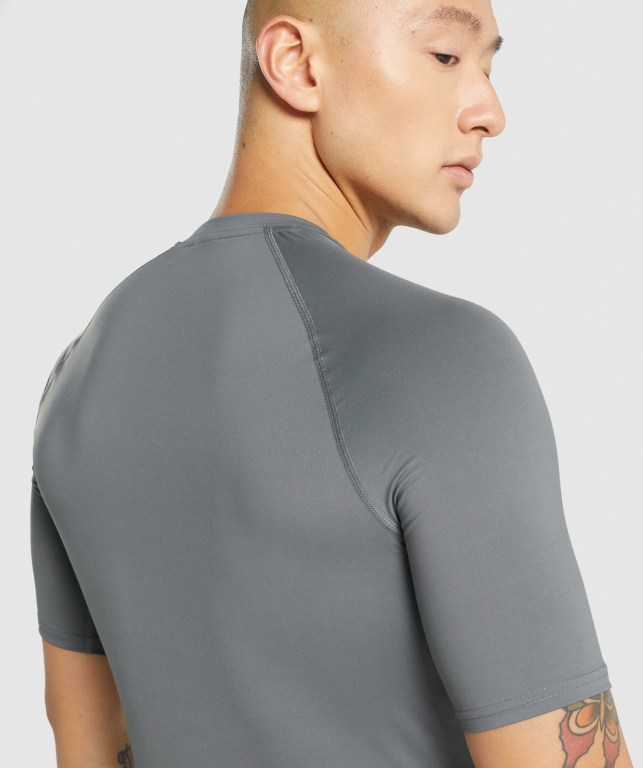 Grey Gymshark Element Baselayer Men's T Shirts | US-32EVHPC