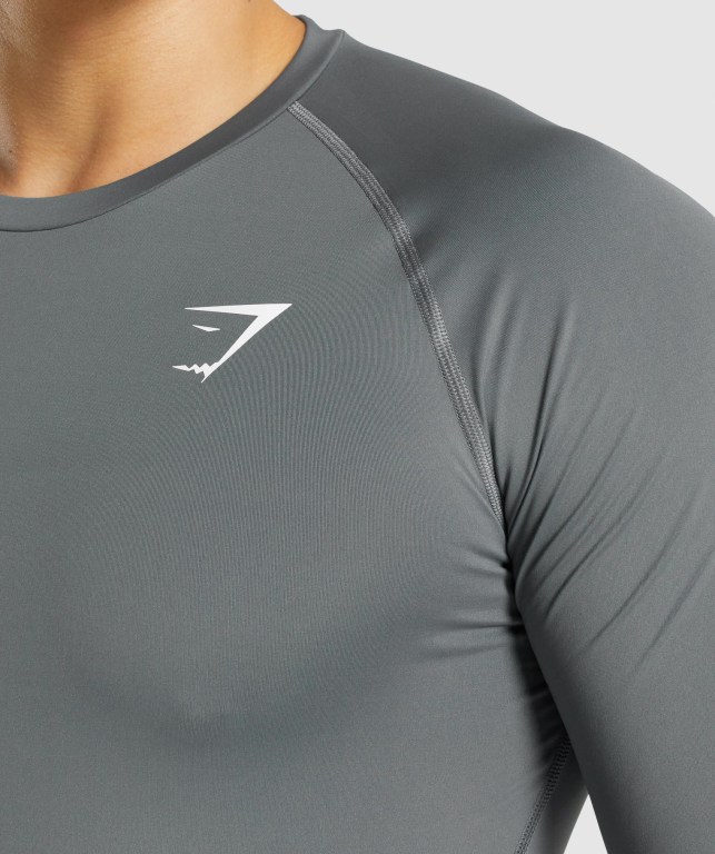 Grey Gymshark Element Baselayer Men's T Shirts | US-32EVHPC