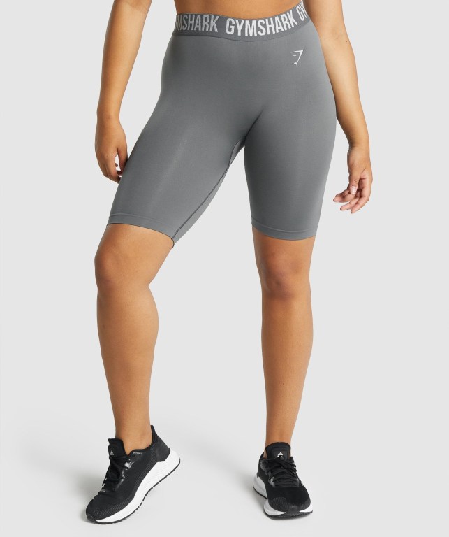 Grey Gymshark Fit Seamless Cycling Women\'s Shorts | US-25WBGMX