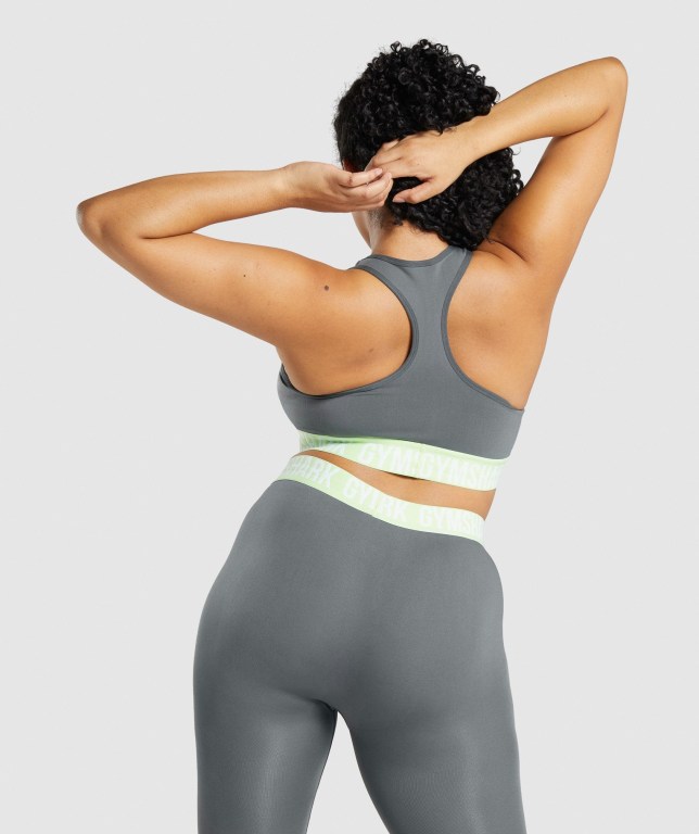 Grey Gymshark Fit Seamless Women's Sports Bra | US-39VRPEJ