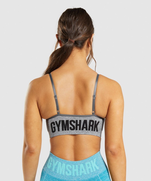 Grey Gymshark Flex Strappy Women's Sports Bra | US-52ZNMFC