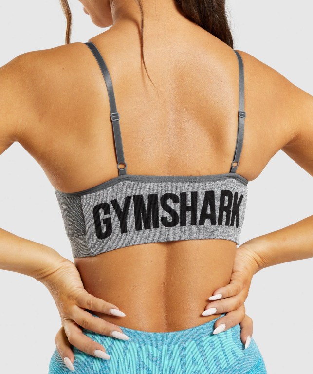 Grey Gymshark Flex Strappy Women's Sports Bra | US-52ZNMFC