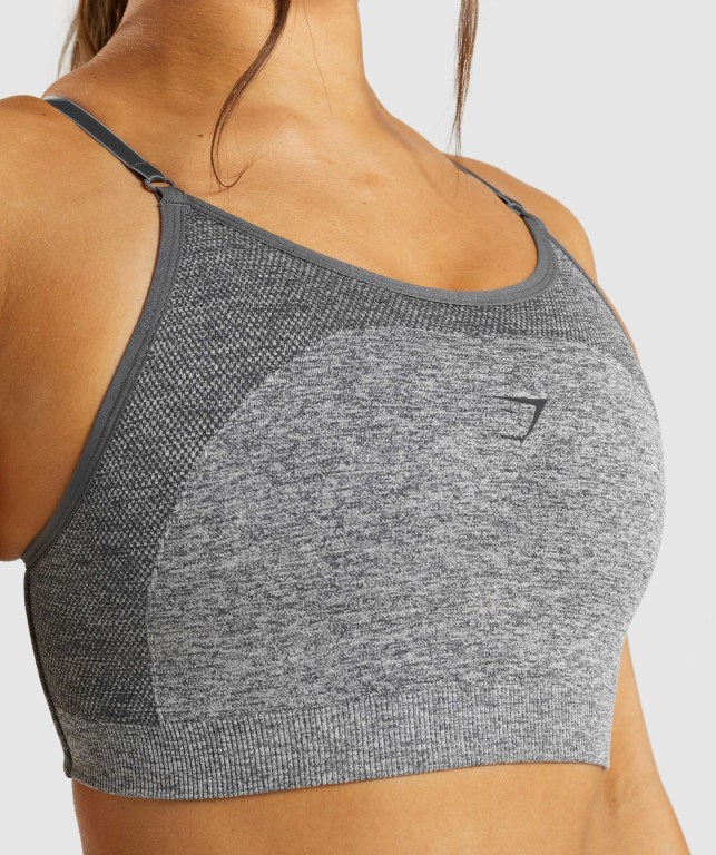 Grey Gymshark Flex Strappy Women's Sports Bra | US-52ZNMFC