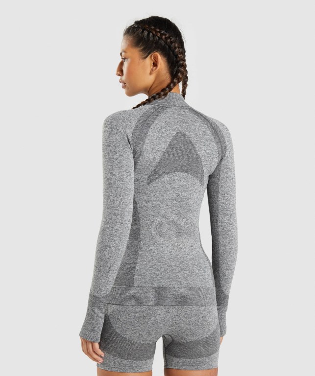 Grey Gymshark Flex Zip Through Jacket Women's Hoodies | US-35PJVBM