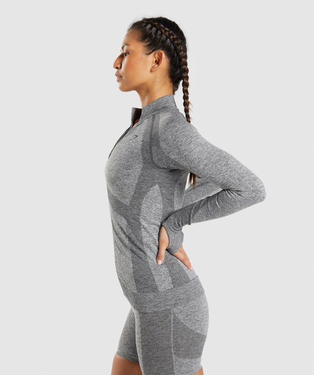 Grey Gymshark Flex Zip Through Jacket Women's Hoodies | US-35PJVBM