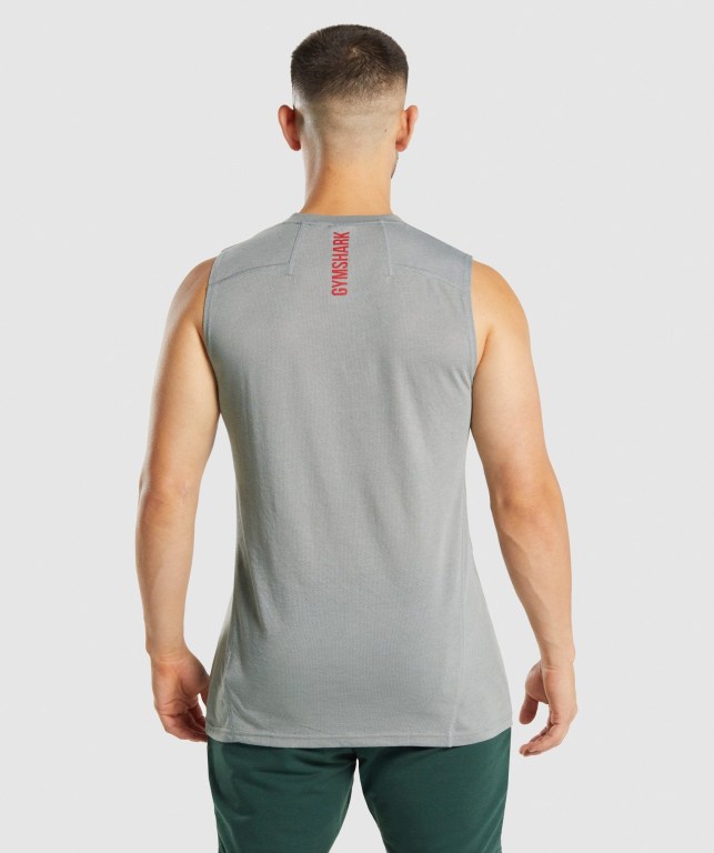 Grey Gymshark Hyper Power Men's Tank Tops | US-70KCMBY