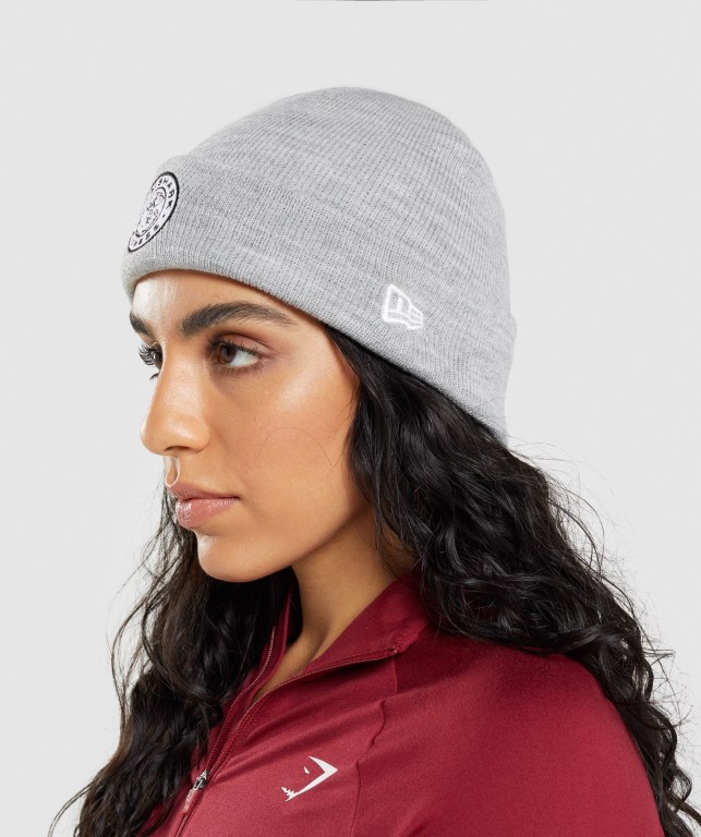 Grey Gymshark New Era Legacy Cuff Knit Men's Headwear | US-07XEAYI