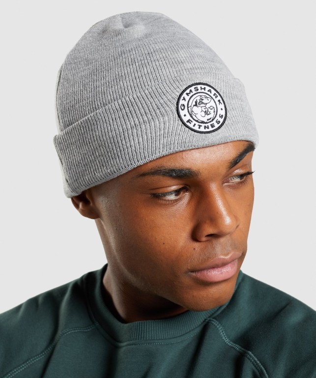 Grey Gymshark New Era Legacy Cuff Knit Men's Headwear | US-07XEAYI