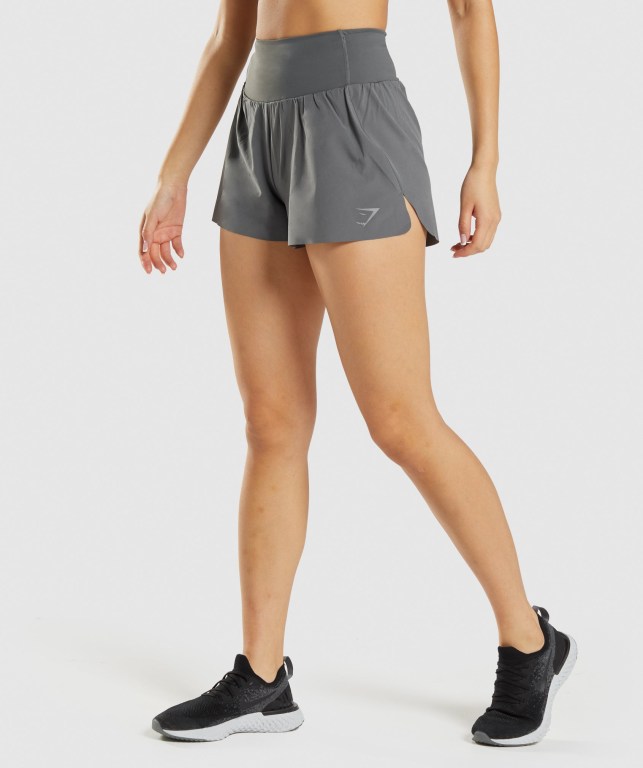 Grey Gymshark Speed Women\'s Shorts | US-57SHQRA