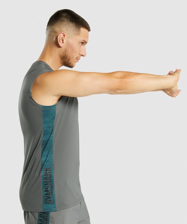 Grey Gymshark Sport Men's Tank Tops | US-47XTSOG