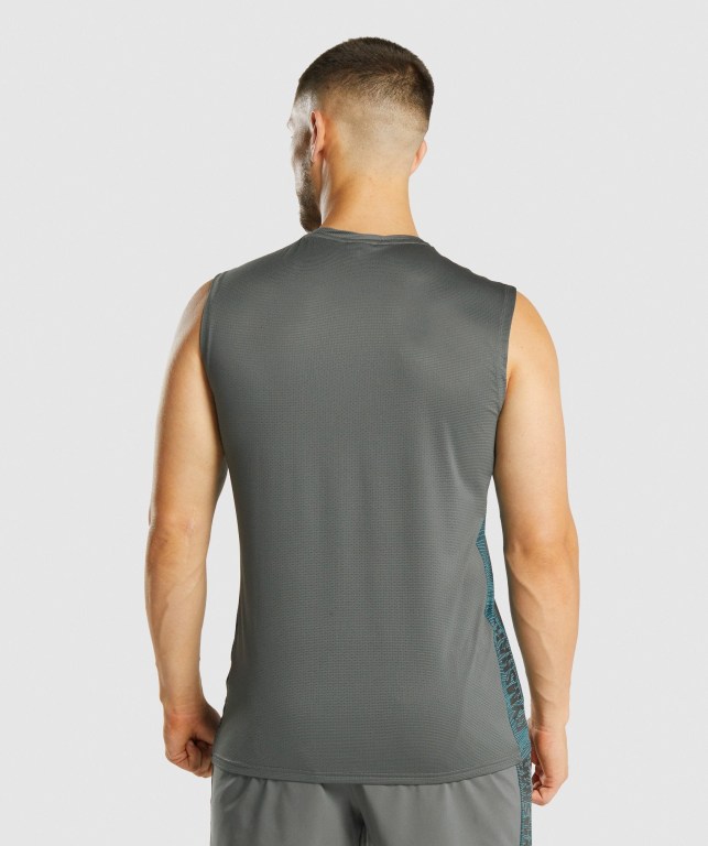 Grey Gymshark Sport Men's Tank Tops | US-47XTSOG