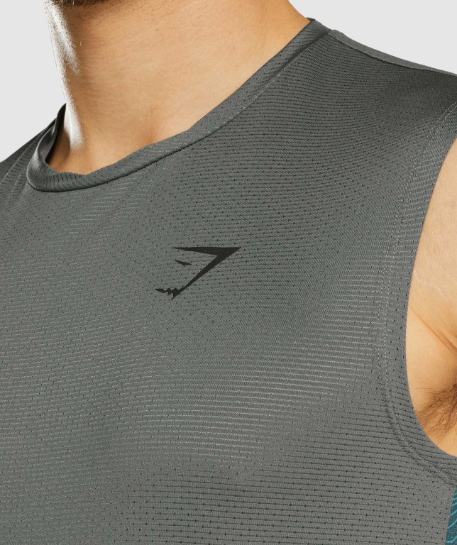 Grey Gymshark Sport Men's Tank Tops | US-47XTSOG