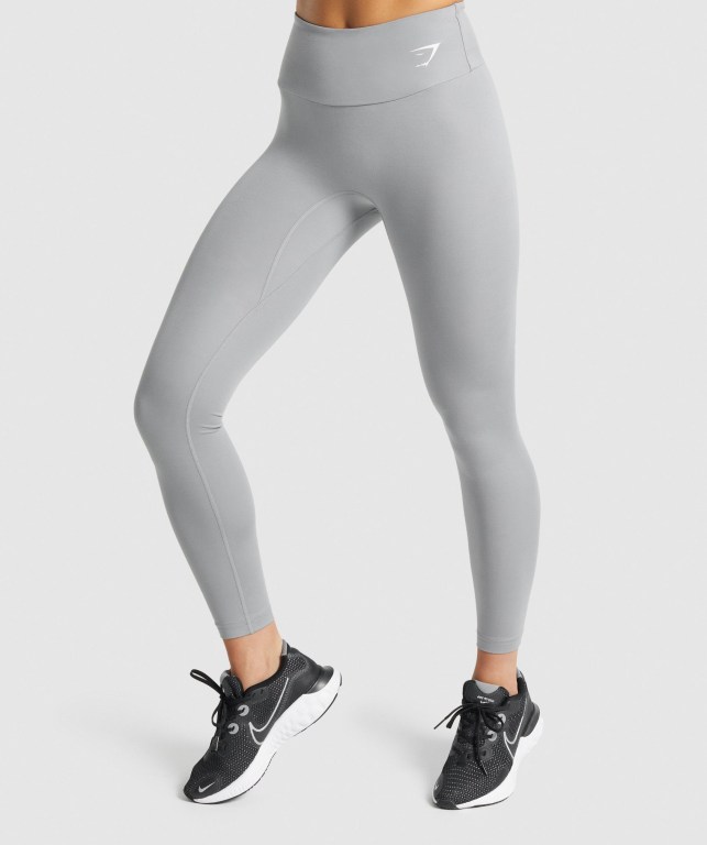 Grey Gymshark Training High Waisted Women\'s Leggings | US-06UKJGX