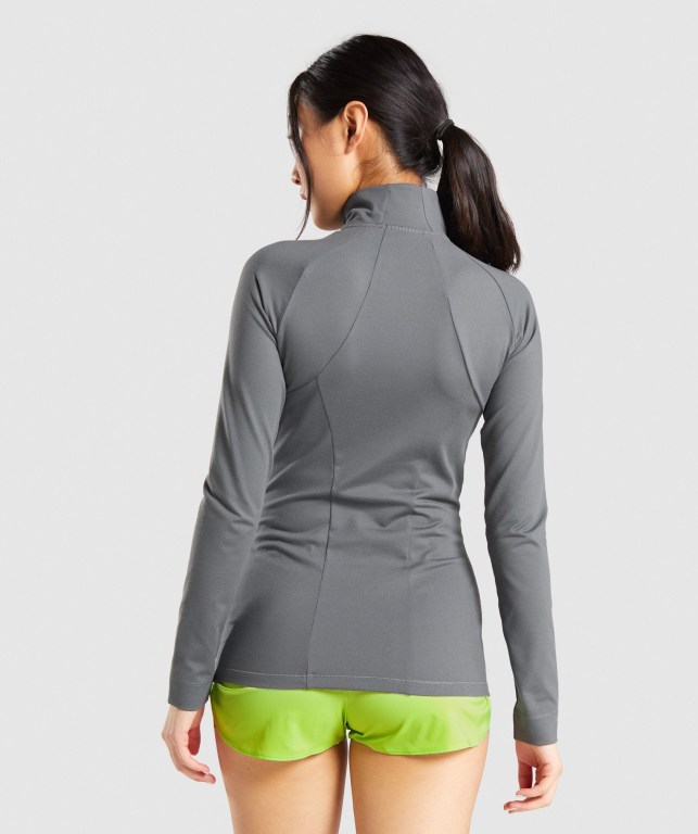 Grey Gymshark Training Zip Up Women's Jackets | US-25YXAZP