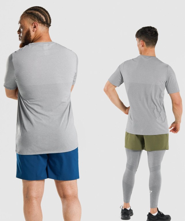 Grey Gymshark Vital Men's T Shirts | US-48UJXDA