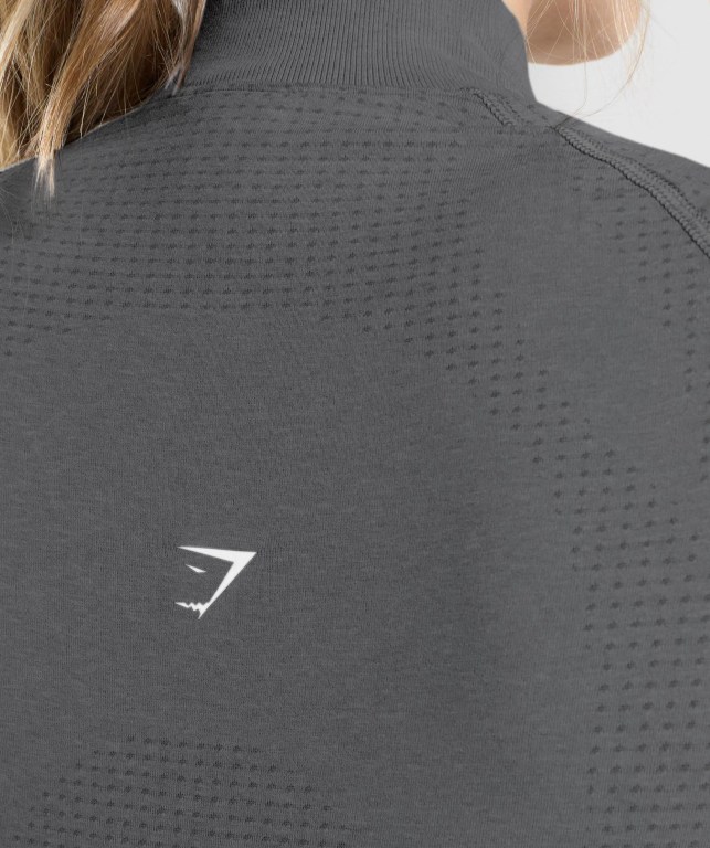 Grey Gymshark Vital Seamless 2.0 1/2 Zip Women's Hoodies | US-06ITMXL