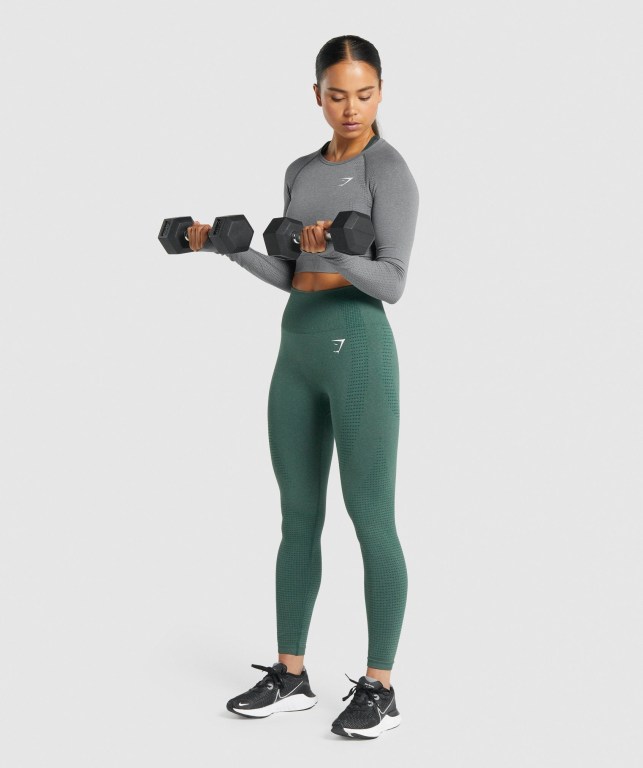 Grey Gymshark Vital Seamless 2.0 Crop Top Women's Sweatshirts | US-12KEYWS