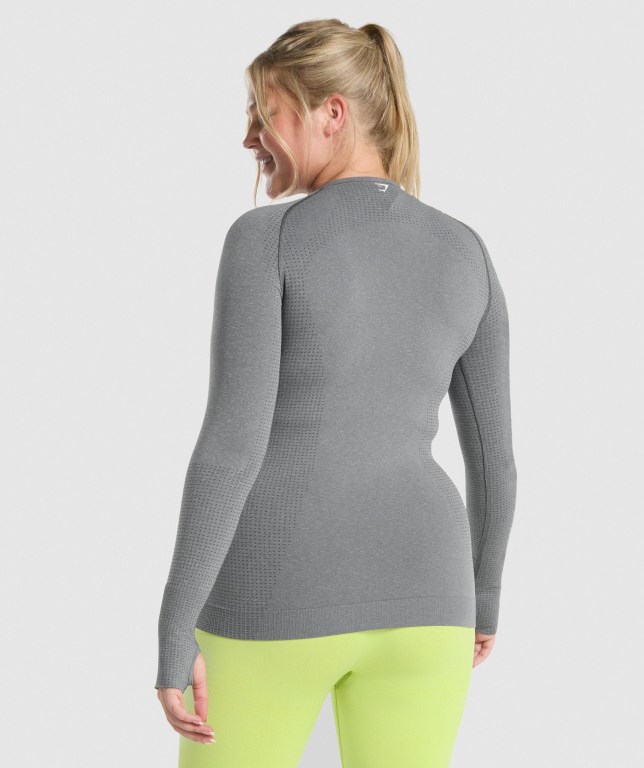 Grey Gymshark Vital Seamless 2.0 Top Women's T Shirts | US-63KPAUQ