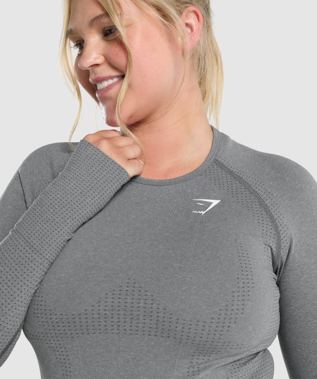 Grey Gymshark Vital Seamless 2.0 Top Women's T Shirts | US-63KPAUQ